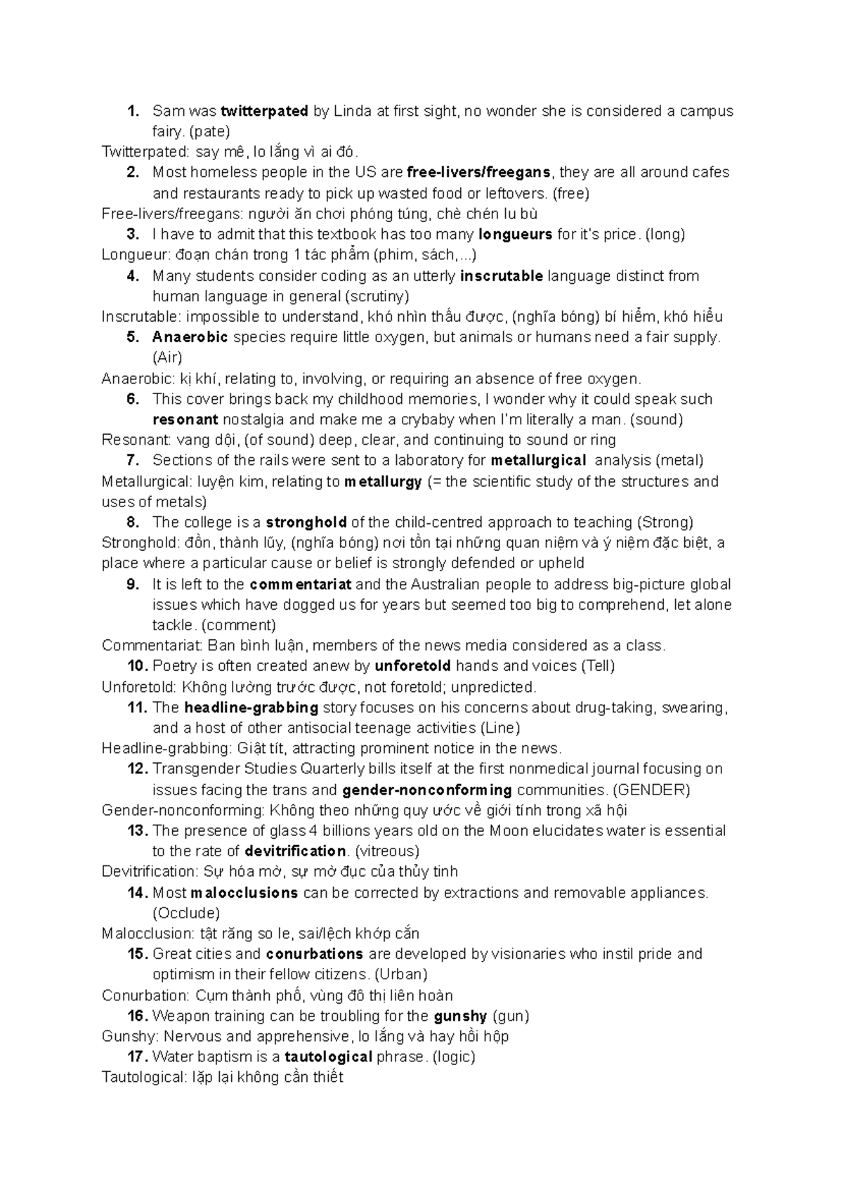 Word Formation Study Notes (ENG 20) - Studocu