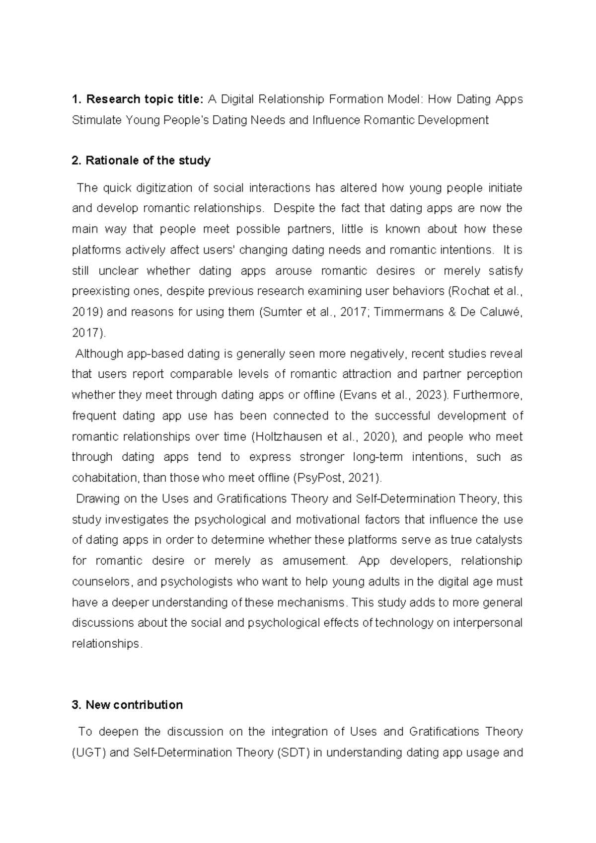 A1 ASM1 Research: Impact of Dating Apps on Young Romantic Development ...