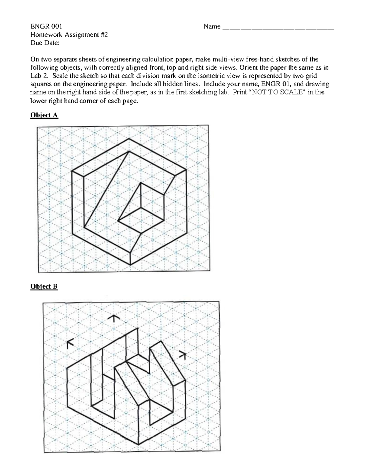 ENGR 001 Homework Assignment #2: Multi-View Sketching Guide - Studocu