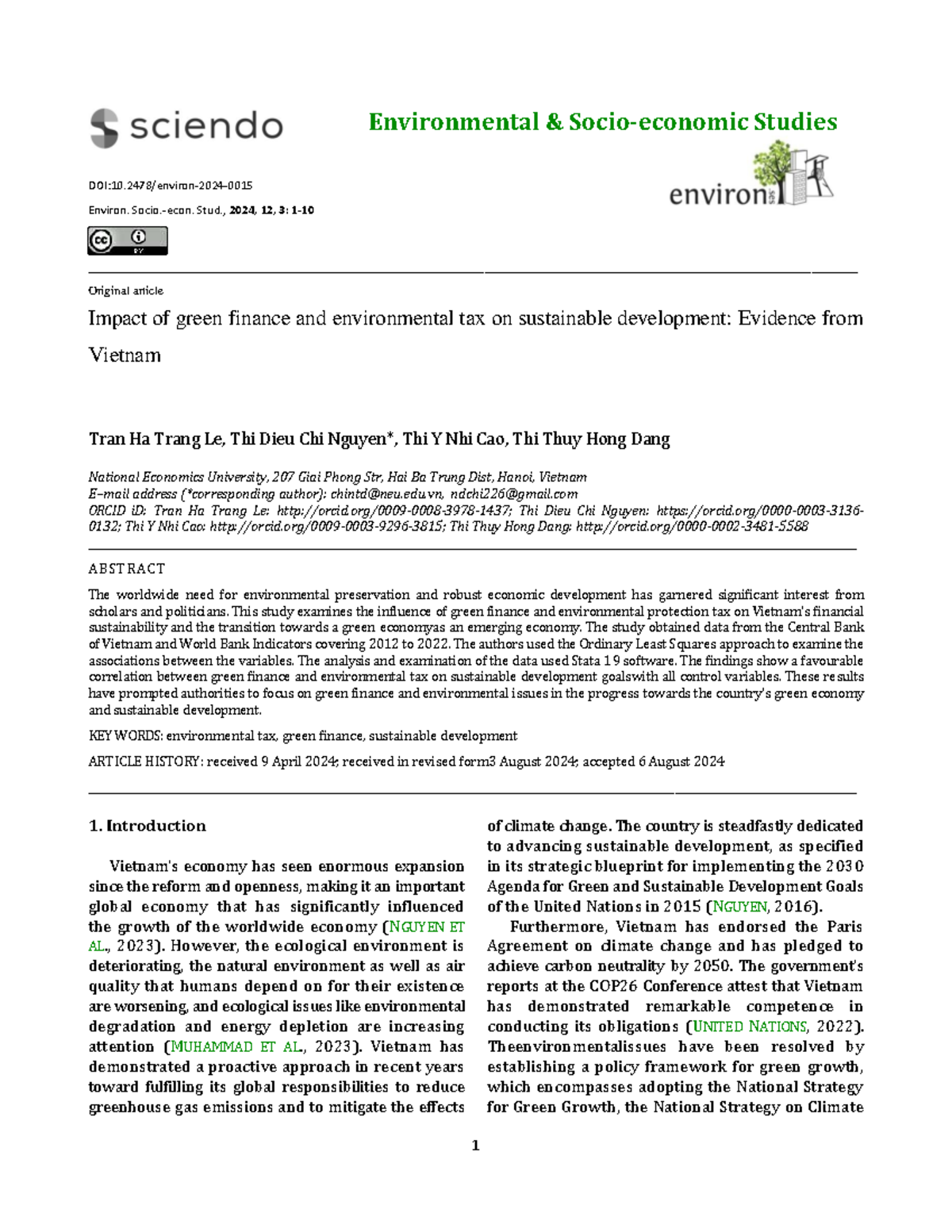 Impact of Green Finance & Environmental Tax on Sustainable Dev ...