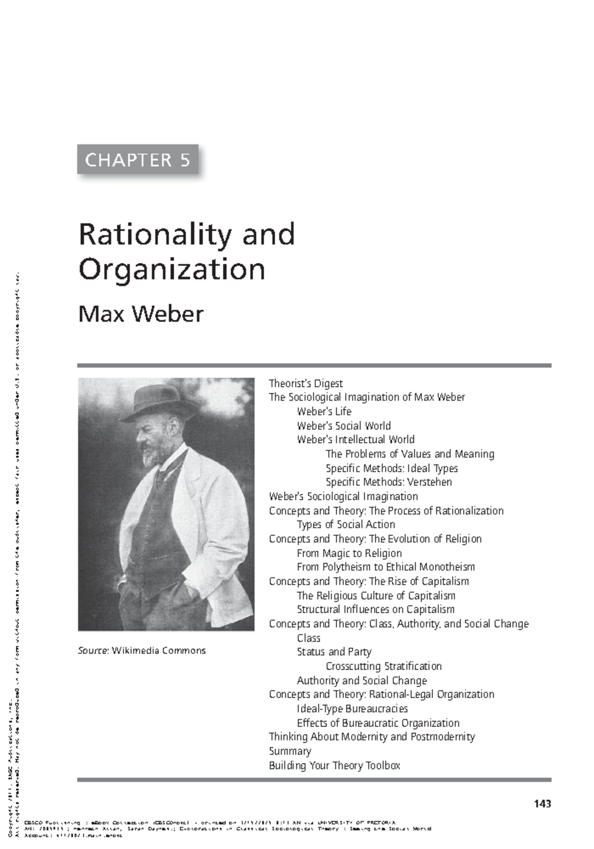 Chapter 5: Rationality and Organization in Max Weber's Sociology ...