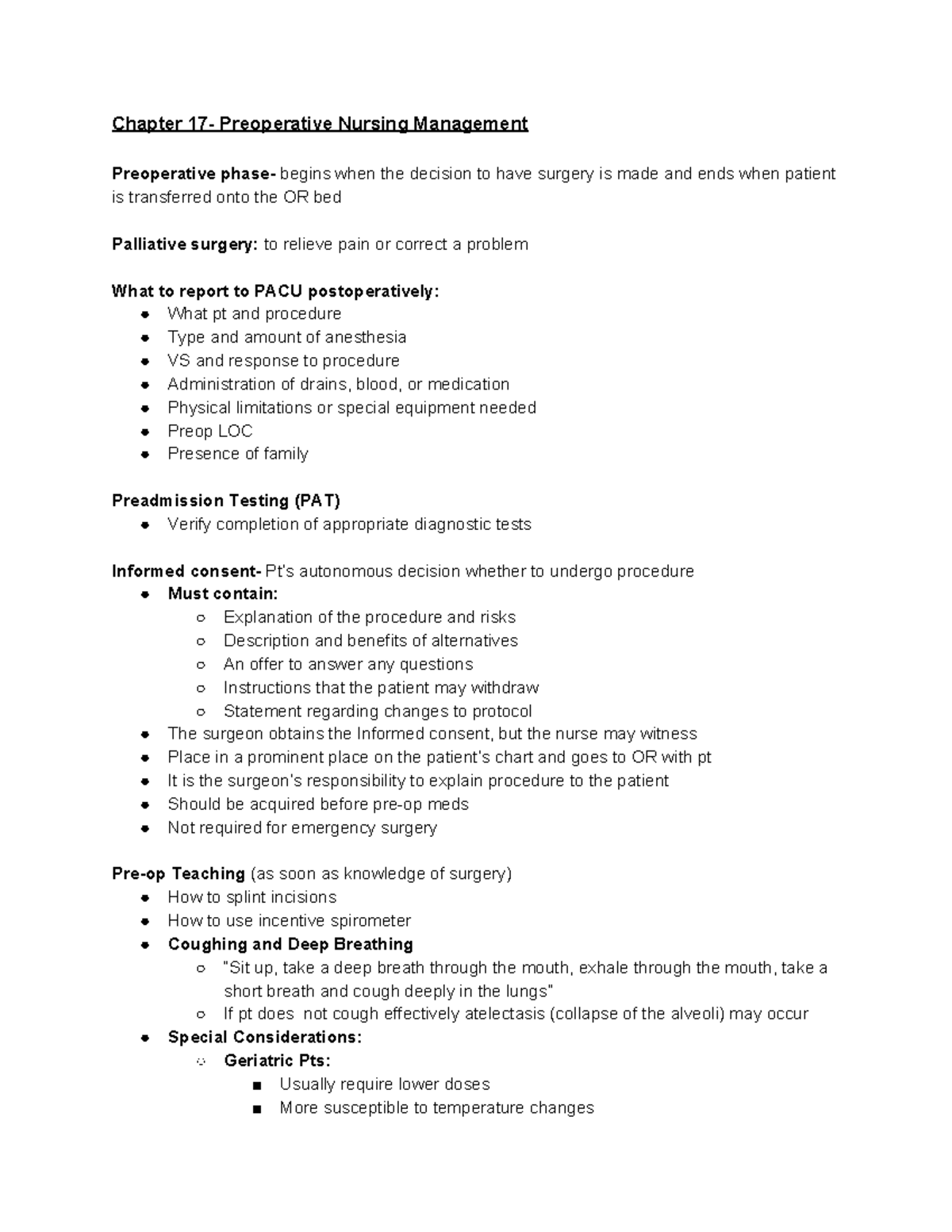 Medical Surgical Nursing - Ch. 17, 18, 19 Overview and Key Concepts ...