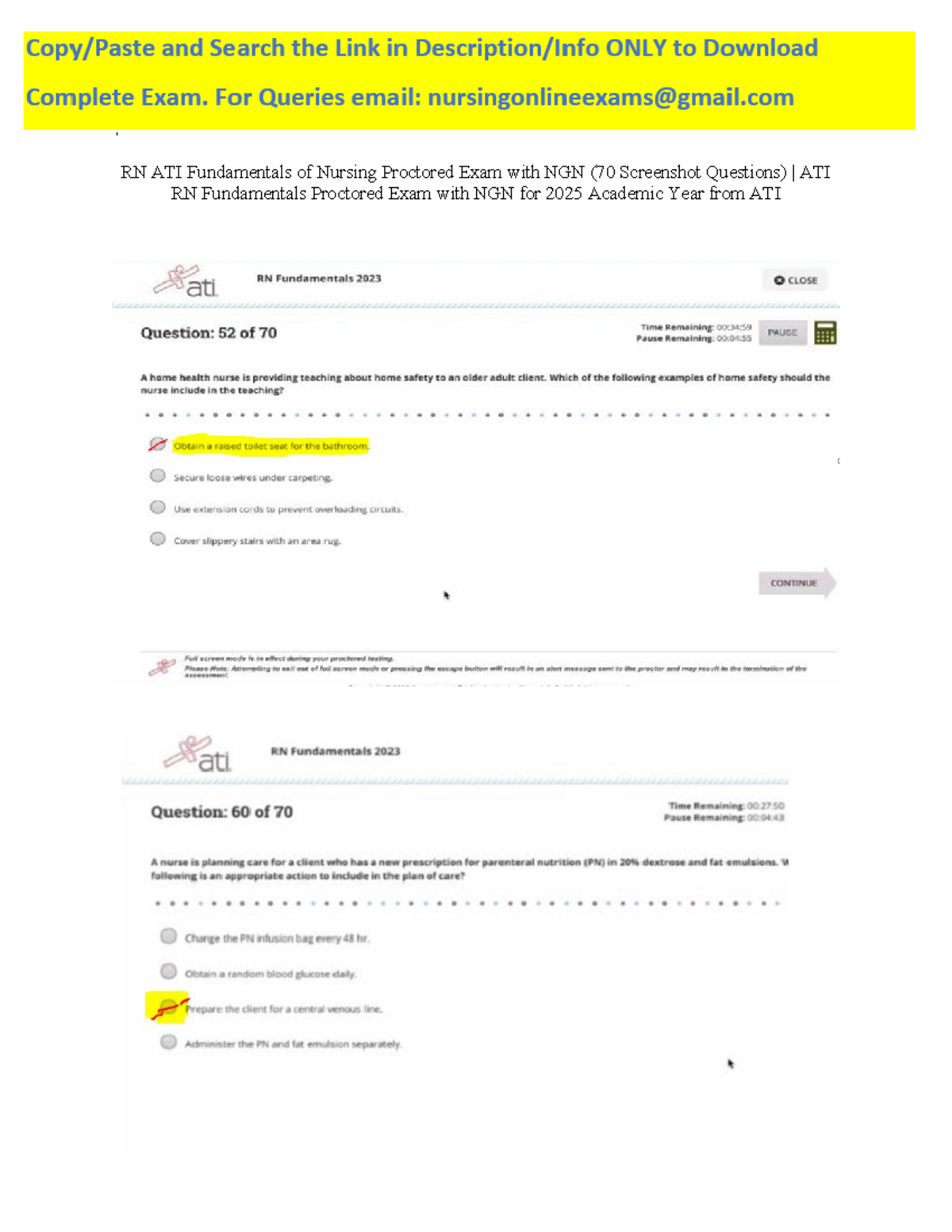 RN ATI Fundamentals Proctored Exam NGN Questions for 2025 Academic Year ...