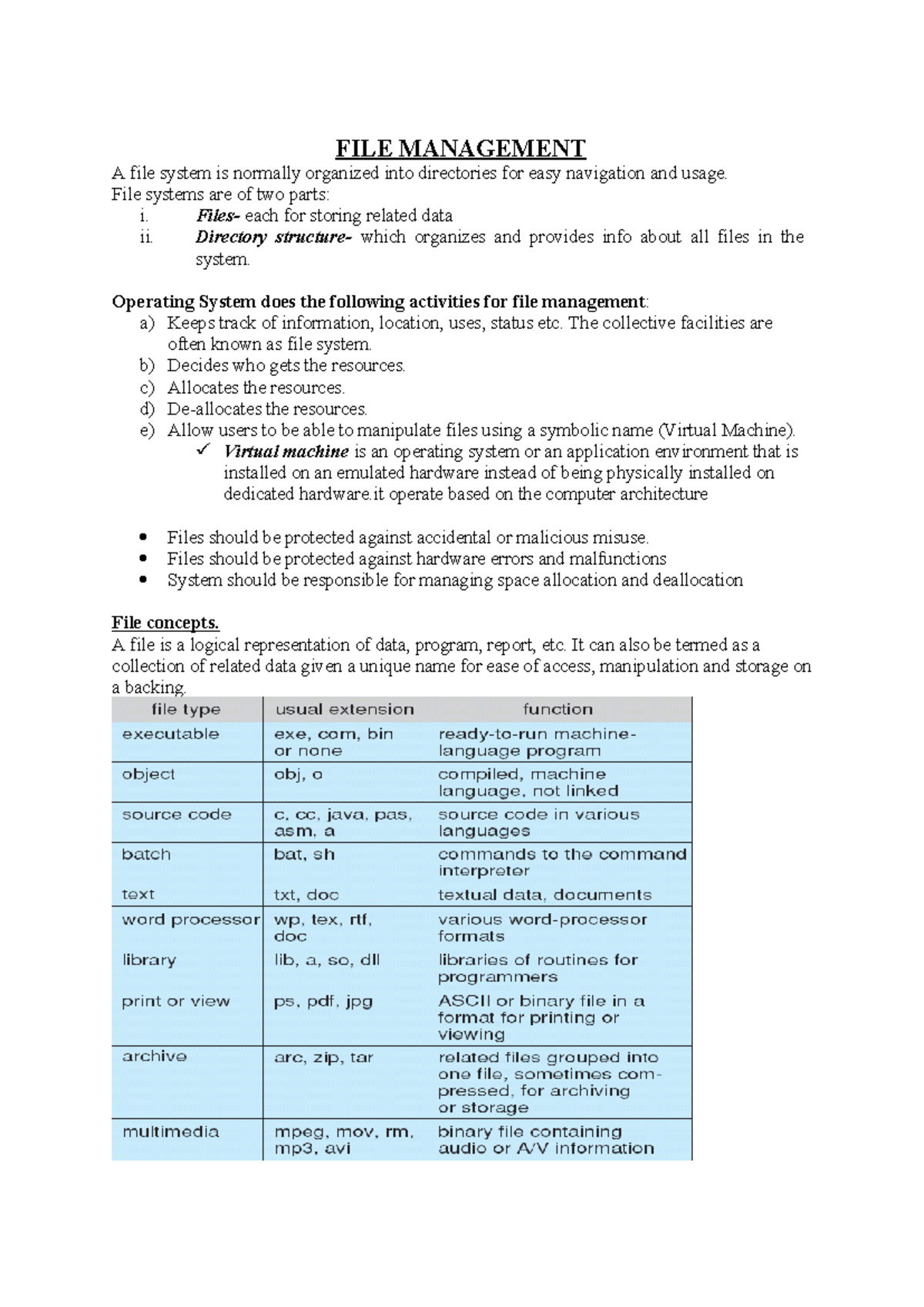 FILE Management - Lecture Notes on File Systems and Structures - Studocu