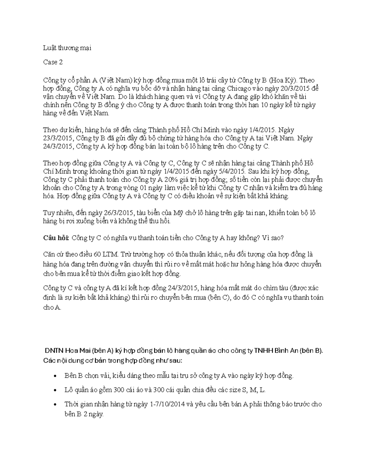 Luật Thương Mại: Phân Tích Trường Hợp Hợp Đồng và Trách Nhiệm Thanh ...