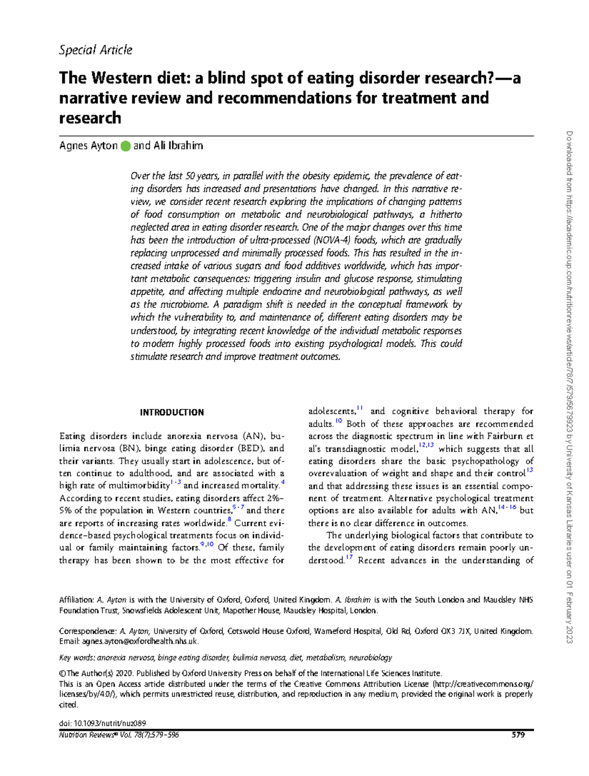The Western Diet and Its Impact on Eating Disorders: A Narrative Review ...