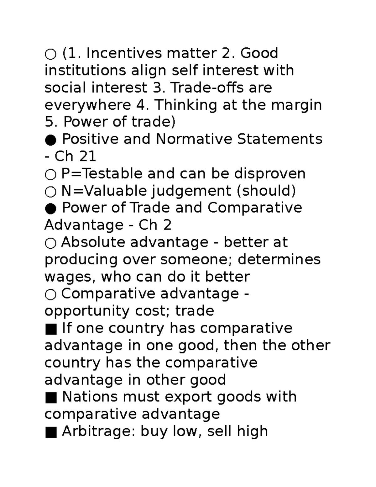 Econ 101 Exam 1 Cheat Sheet: Key Concepts and Terms - Studocu