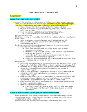 PEDS 1 Exam 1 Study Guide: Pediatric Primary Care Insights - Studocu