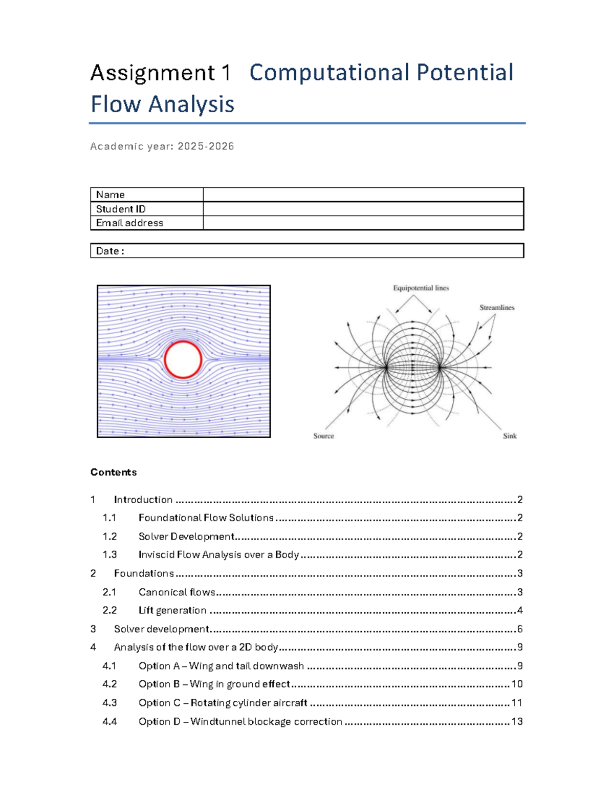 AE4130 22 Assignment 1: Computational Potential Flow Analysis - Studeersnel