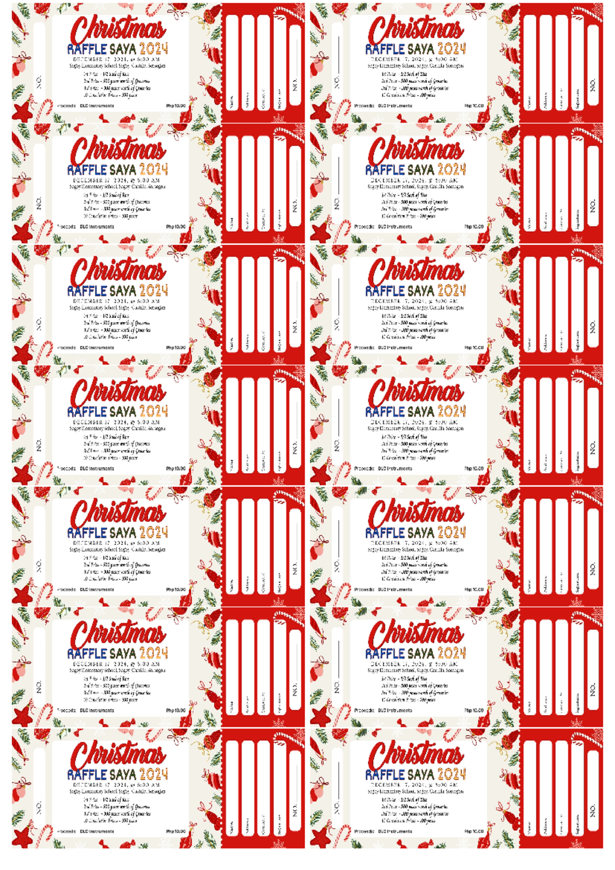 Final Ticket 2024 - Christmas Christmas RAFFLE SAYA 2024 RAFFLE SAYA ...
