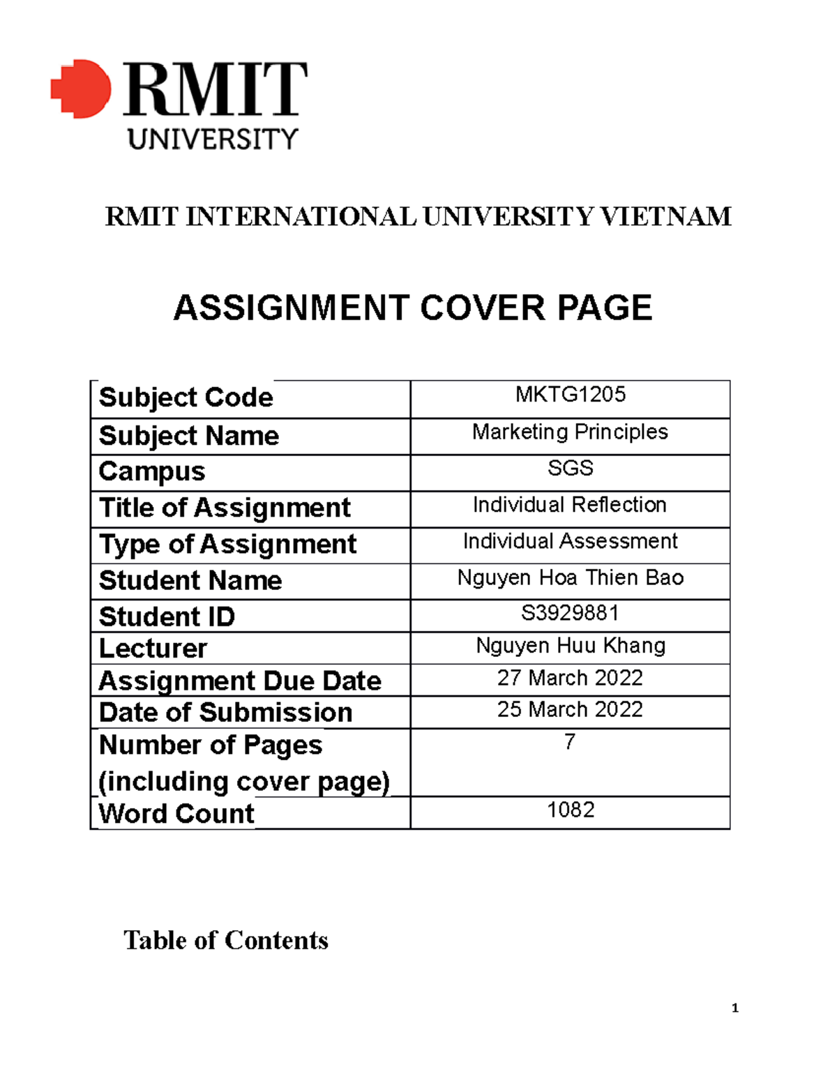 ASM 1 MP RMIT this paper got DI - RMIT INTERNATIONAL UNIVERSITY VIETNAM ...