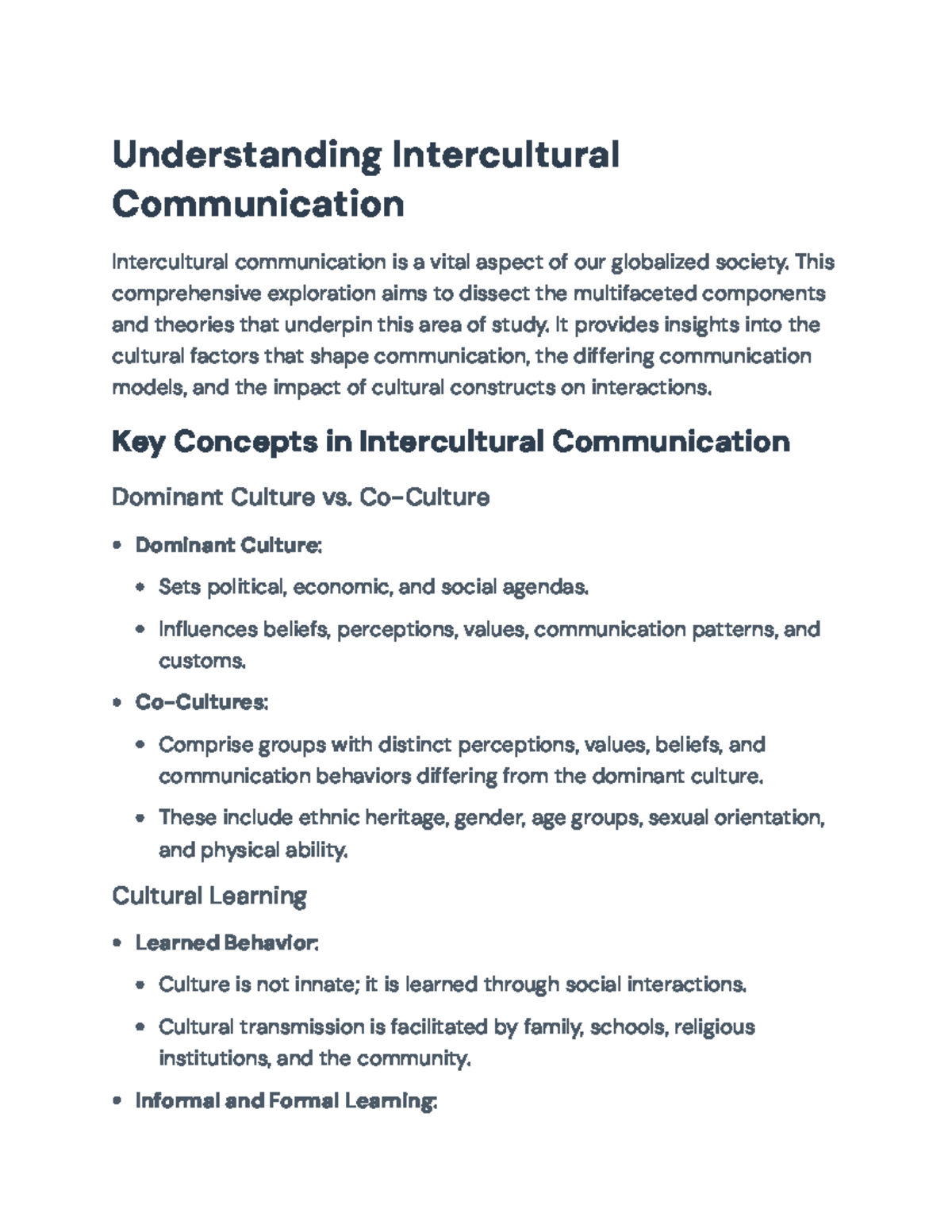 Intercultural Communication: Key Concepts and Theoretical Insights ...