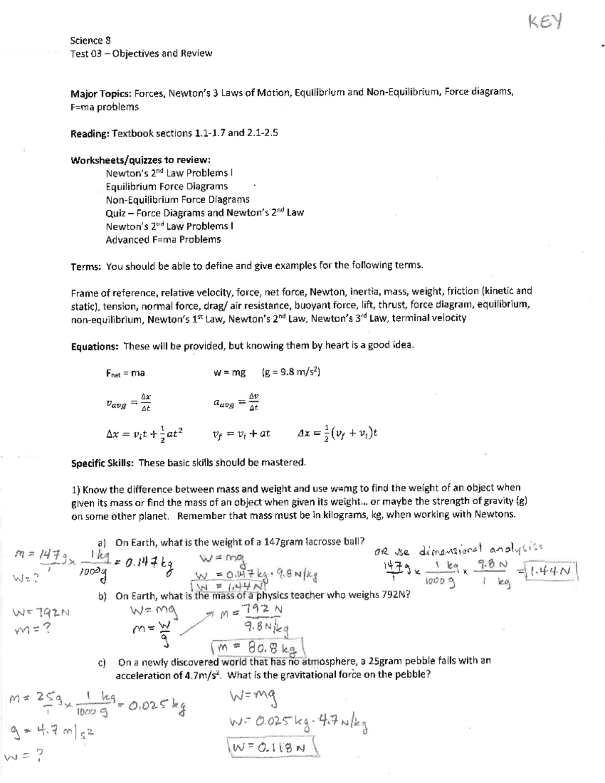 Comprehensive Guide to Science 8 Final Exam: Forces & Motion - Studocu
