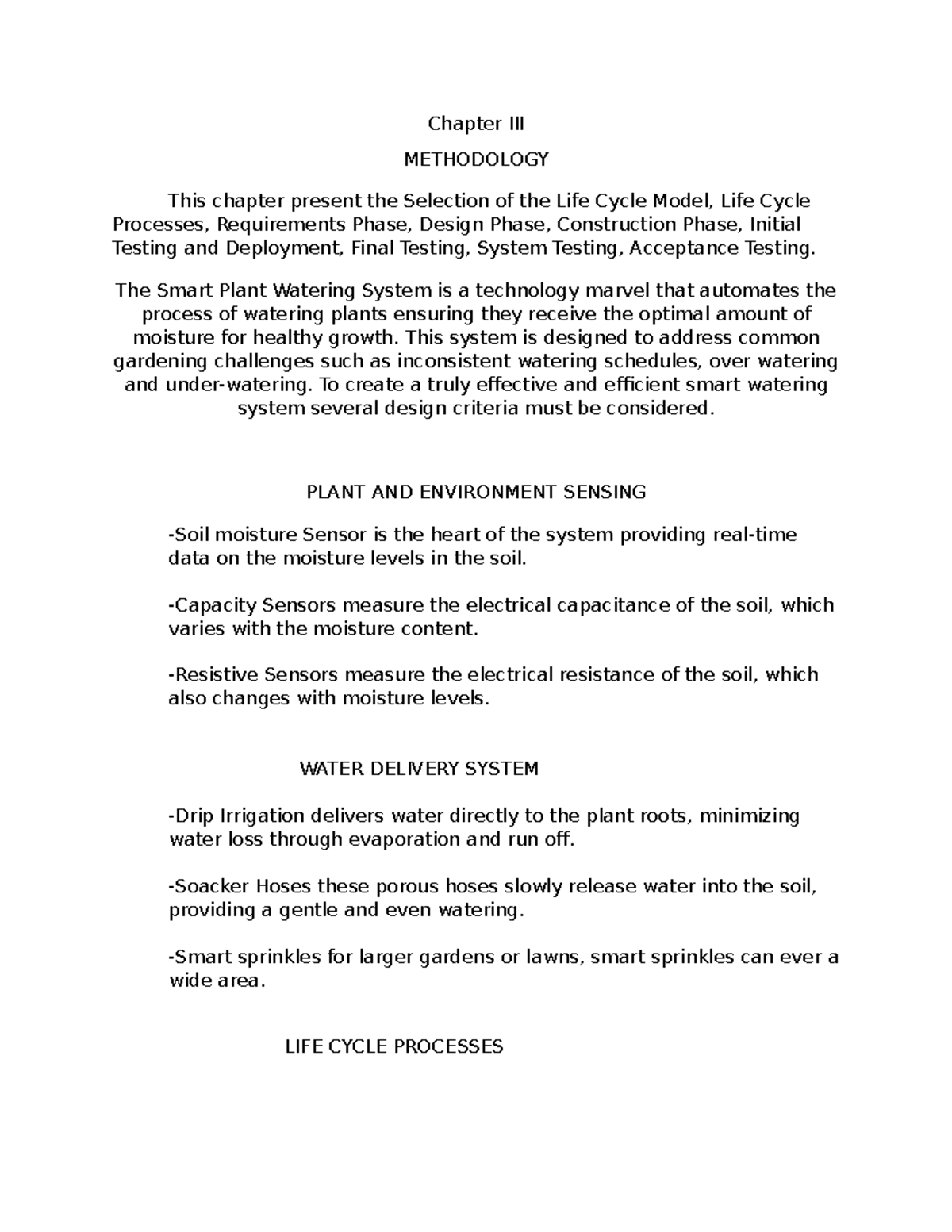 Chapter III: Methodology for Smart Plant Watering System Development ...