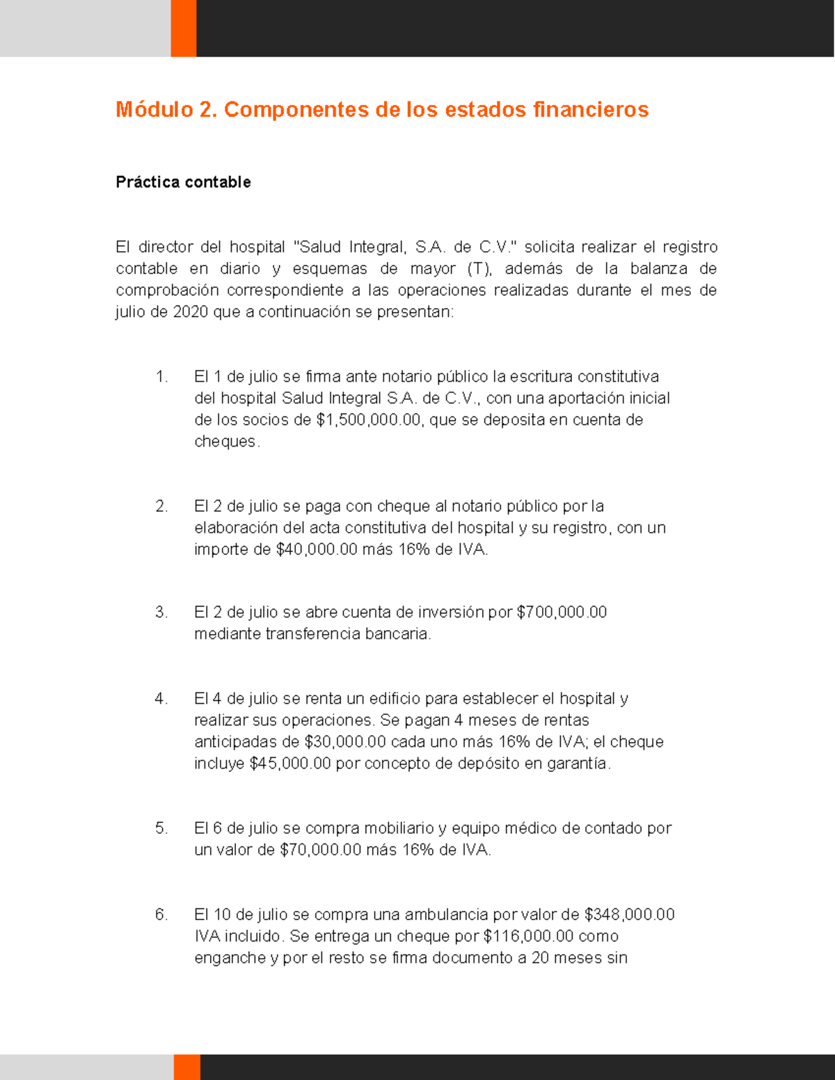 Práctica contable - V2023 - Módulo 2. Componentes de los estados ...