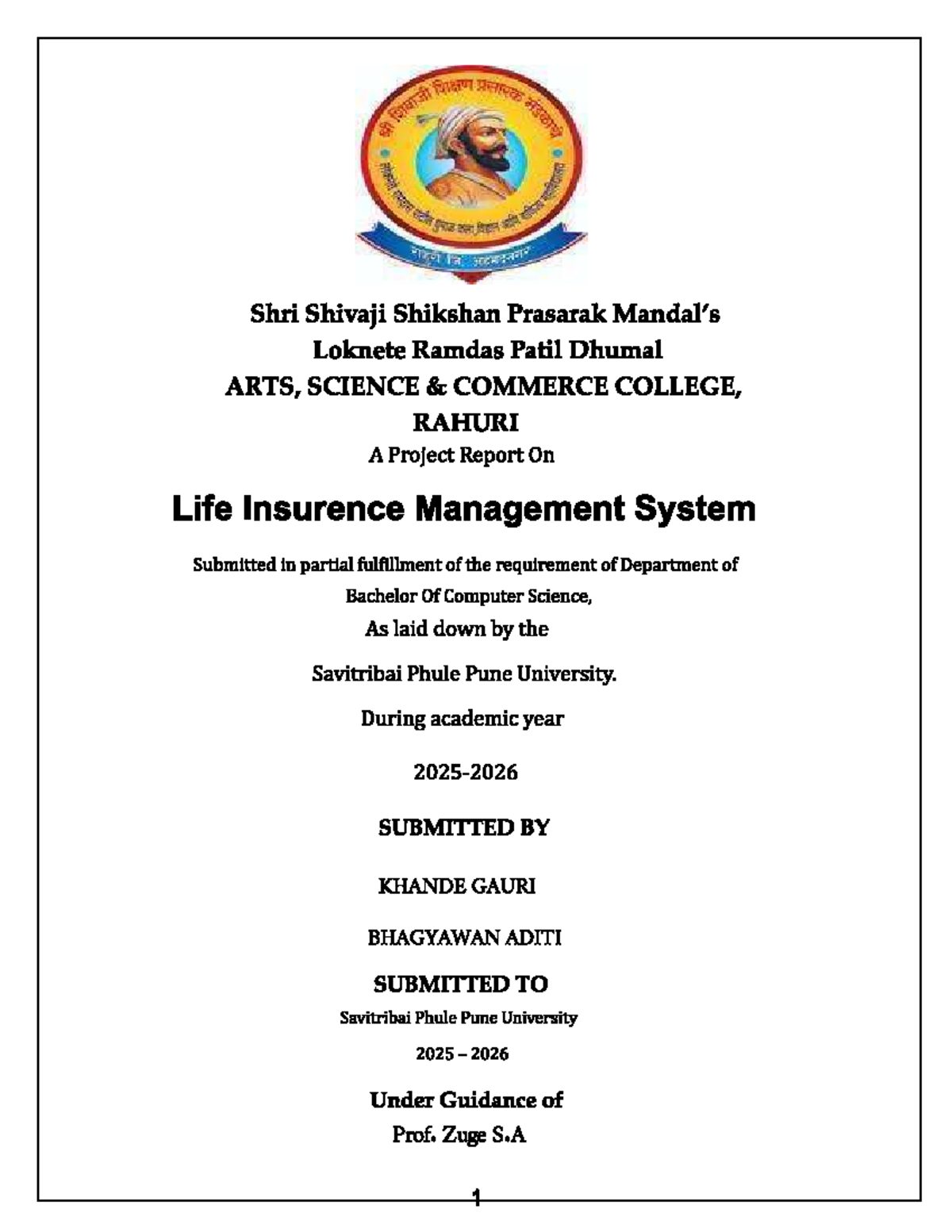 BCS VI Project Report: Life Insurance Management System - Studocu