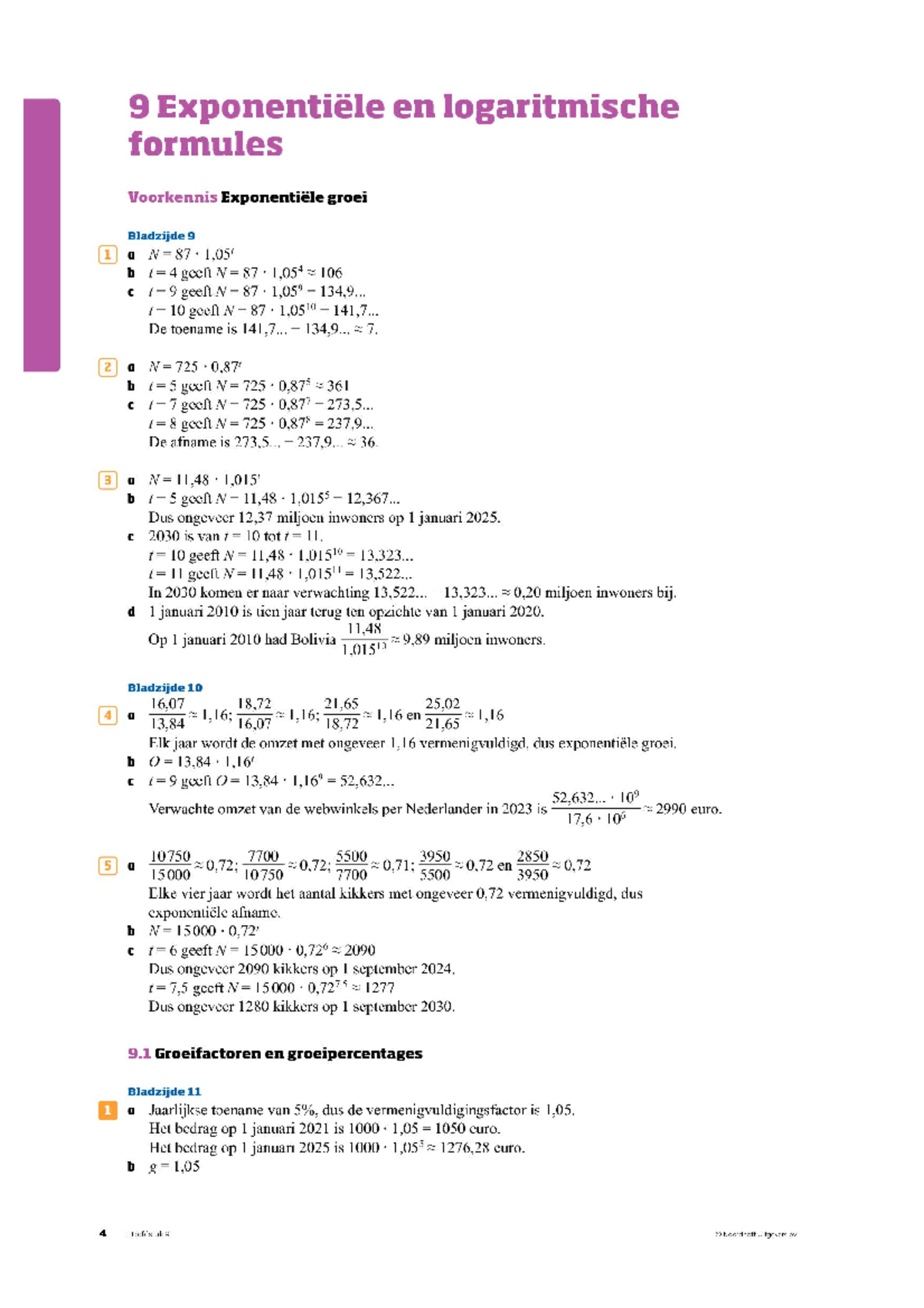 5H B H9 Exponentiële en Logaritmische Formules - Oefeningen en ...