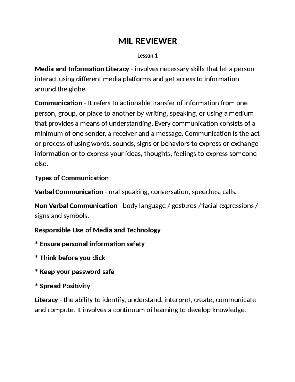 MIL-Reviewer: Lesson 1 - Understanding Media & Information Literacy ...