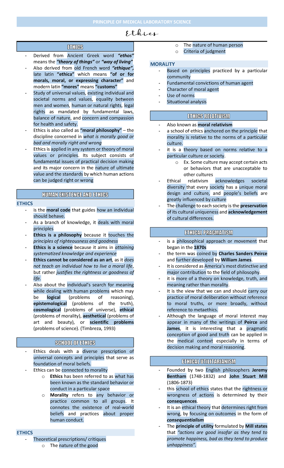 MLS 1 Module 7: Ethics in Medical Laboratory Science - Studocu
