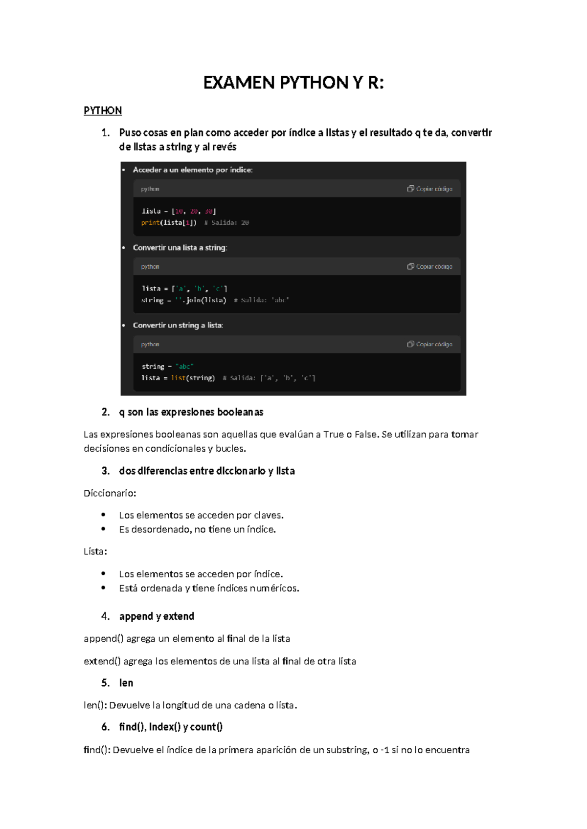 Examen Python Y R - EXAMEN PYTHON Y R: PYTHON Puso cosas en plan como ...