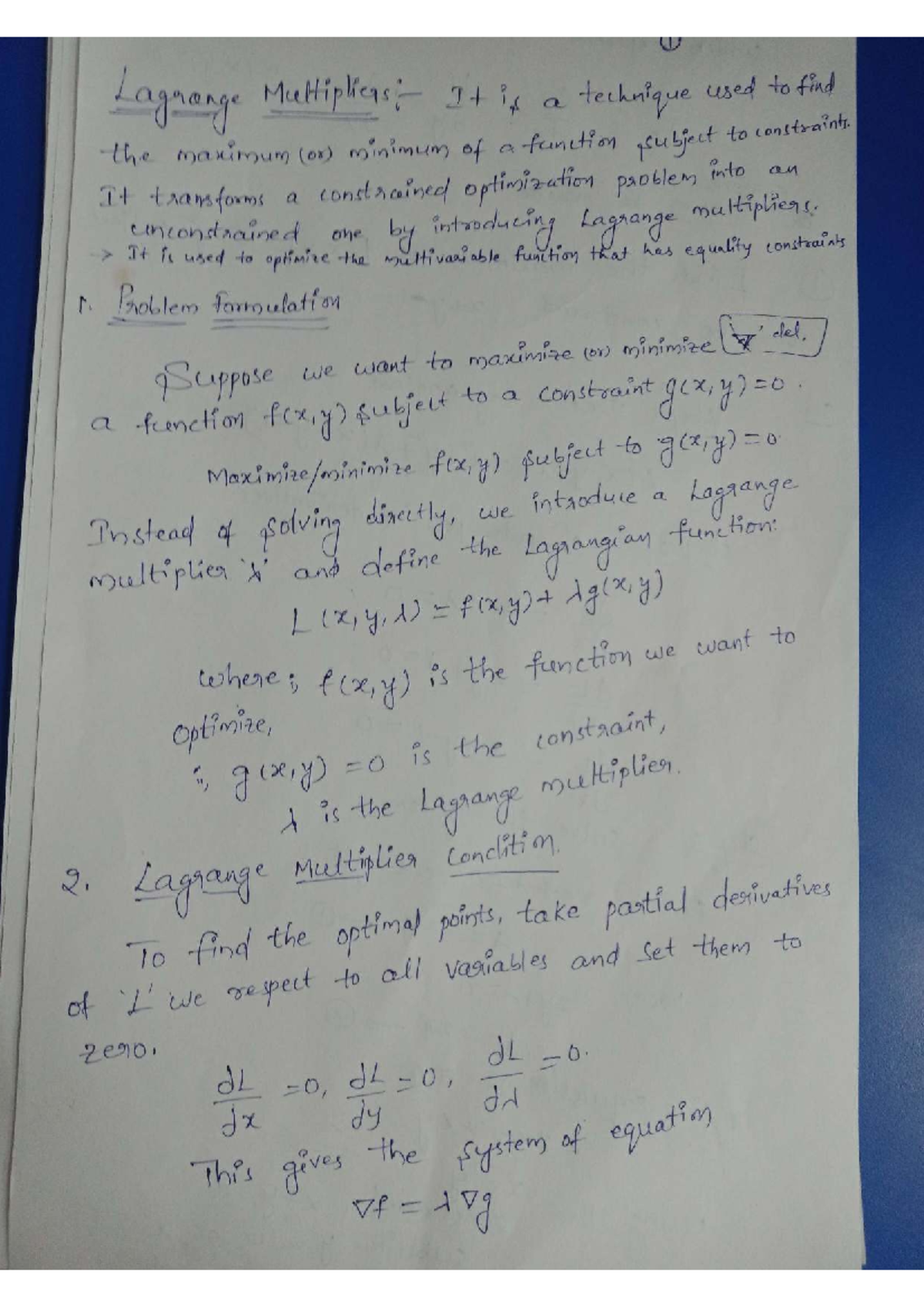 Lagrange & KKT Optimization Techniques - OT Notes - Studocu