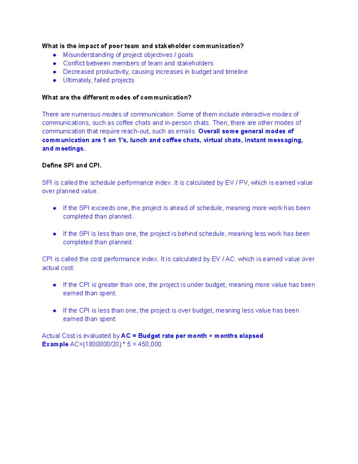 ISE 393 Midterm Review - Project Management Concepts and Strategies ...