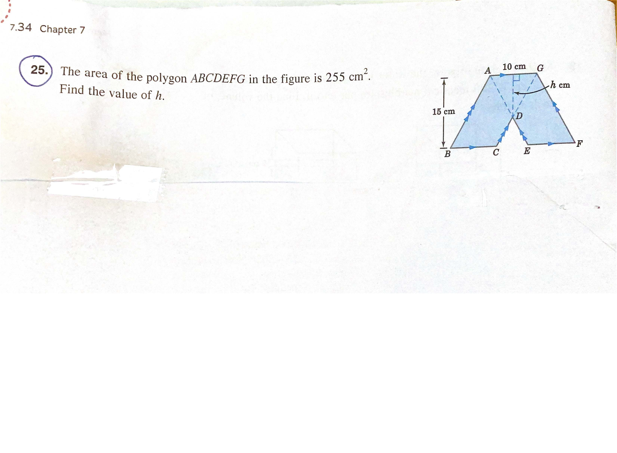 Math - Math exercise - 7 Chapter 7 25. A 10 cm G The area of the ...
