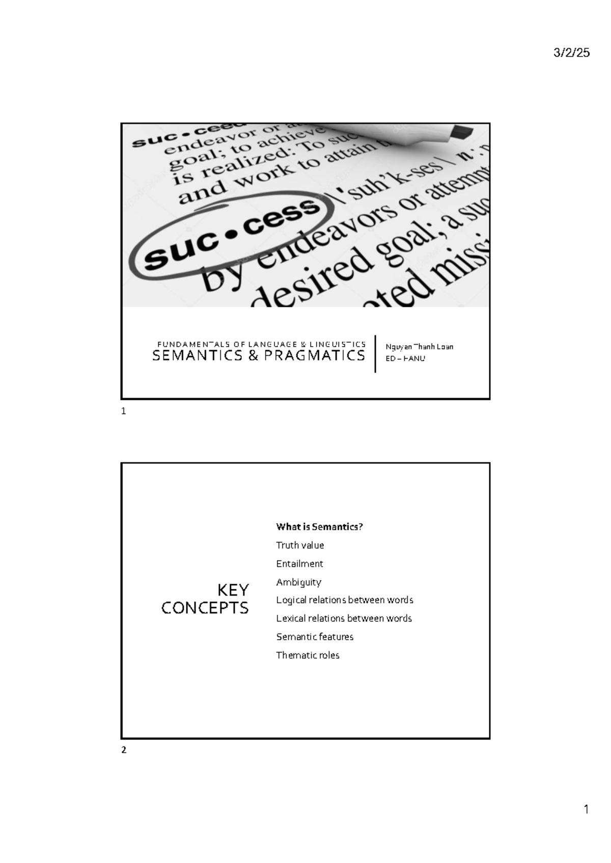 2025 W4 Semantics lecture notes on meaning and interpretation - Studocu