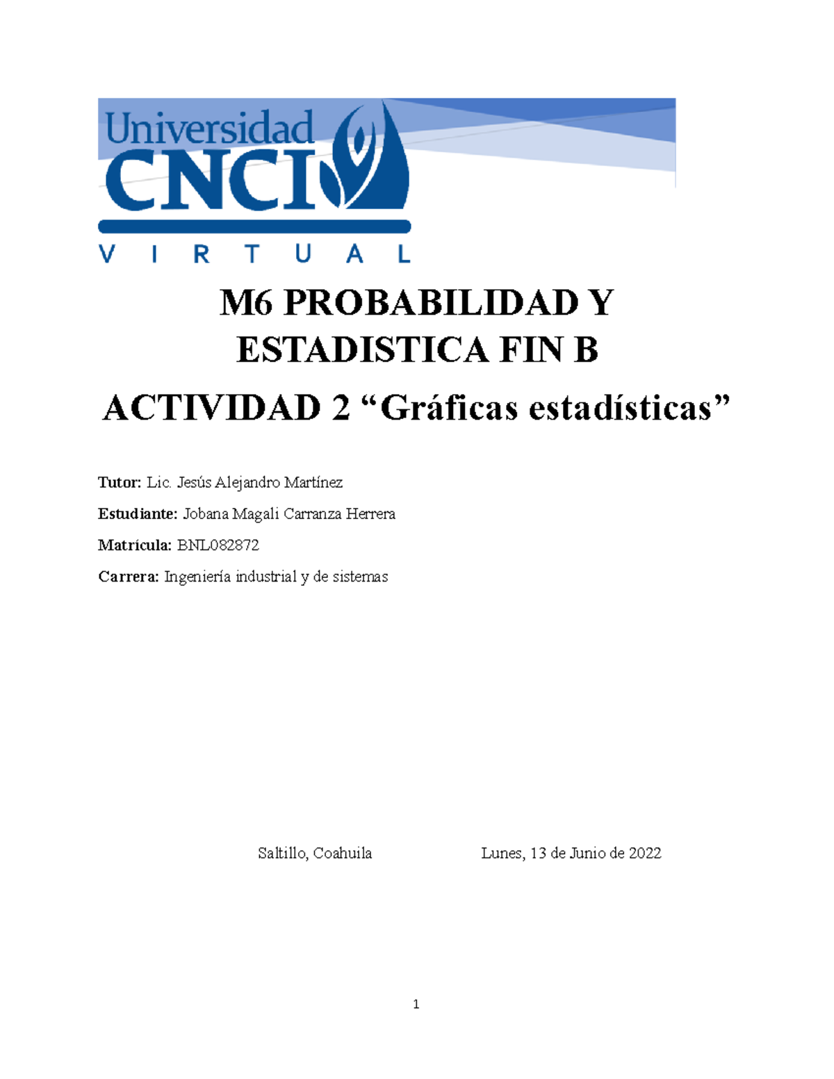 M6 Probabilidad Y Estadistica FIN B ACT 2 - M6 PROBABILIDAD Y ...