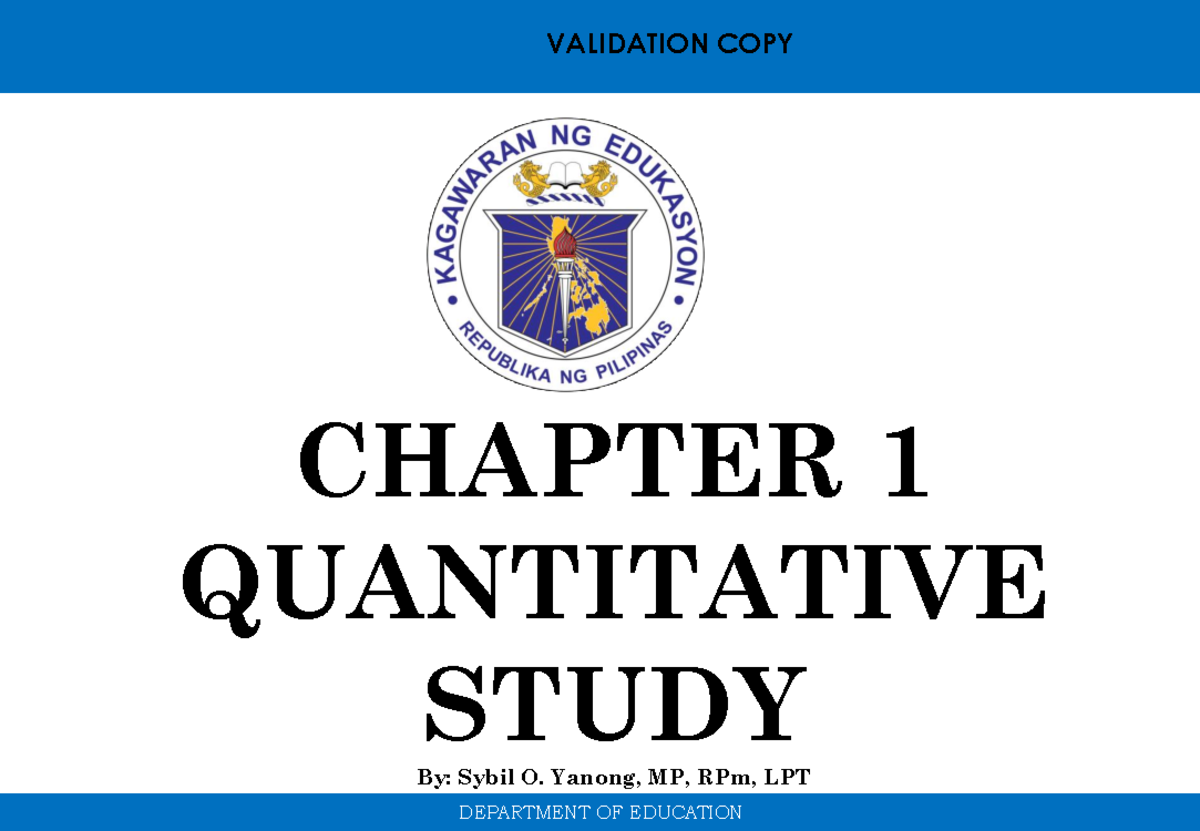 Quantitative Research Chapter 1 Overview (EDU 101) - Studocu