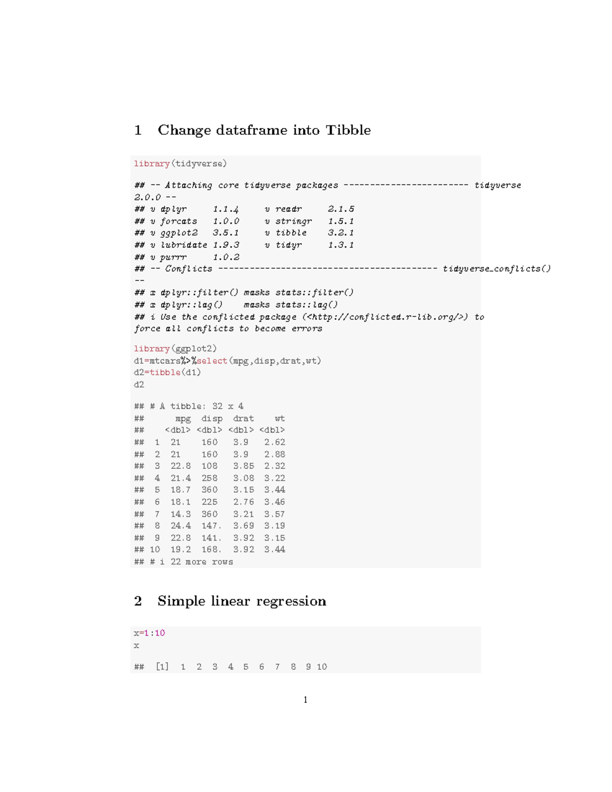 Unit3 - Regression Analysis in R: Tidyverse & Linear Models - Studocu