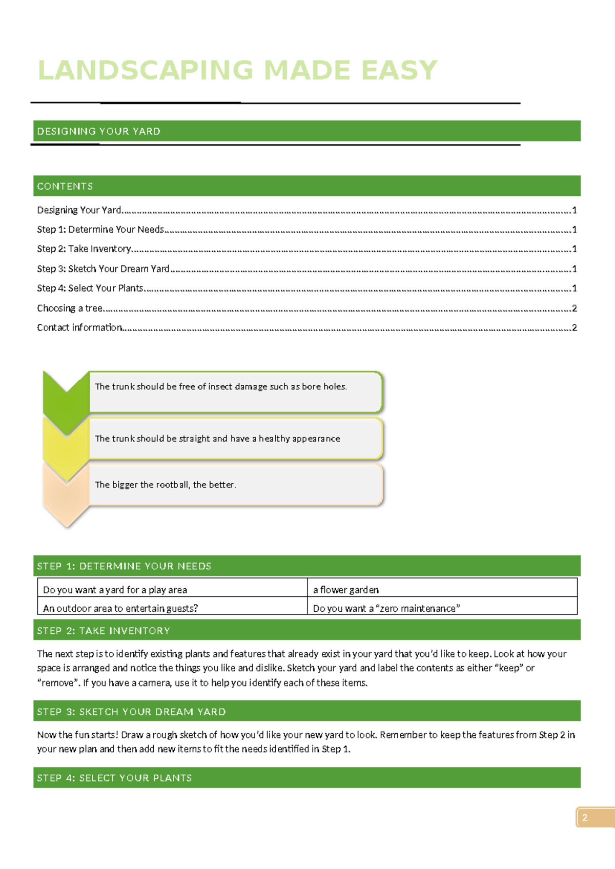 Project 4 - Landscaping Made Easy: Designing Your Ideal Yard - Studocu