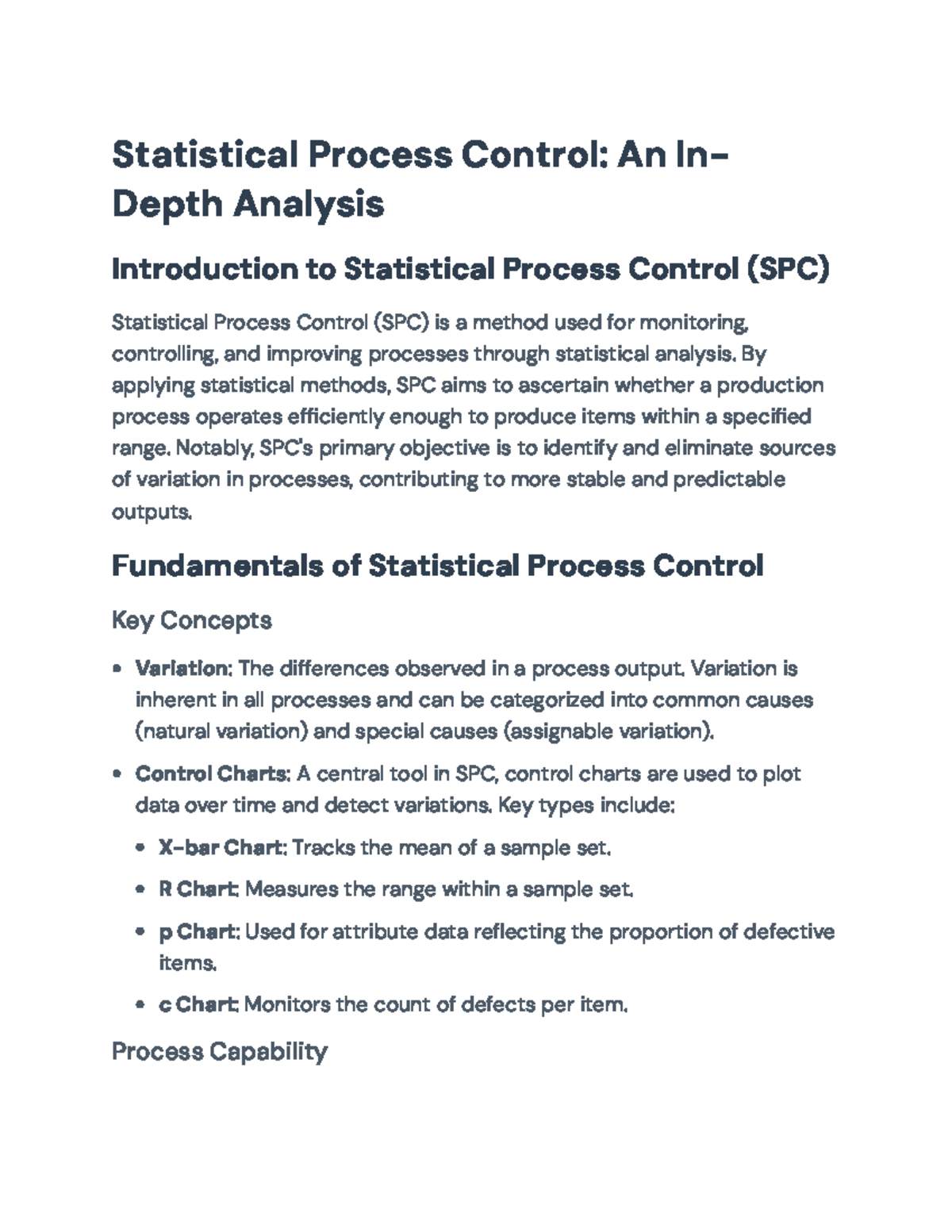 Statistical Process Control (SPC): Fundamental Concepts ...