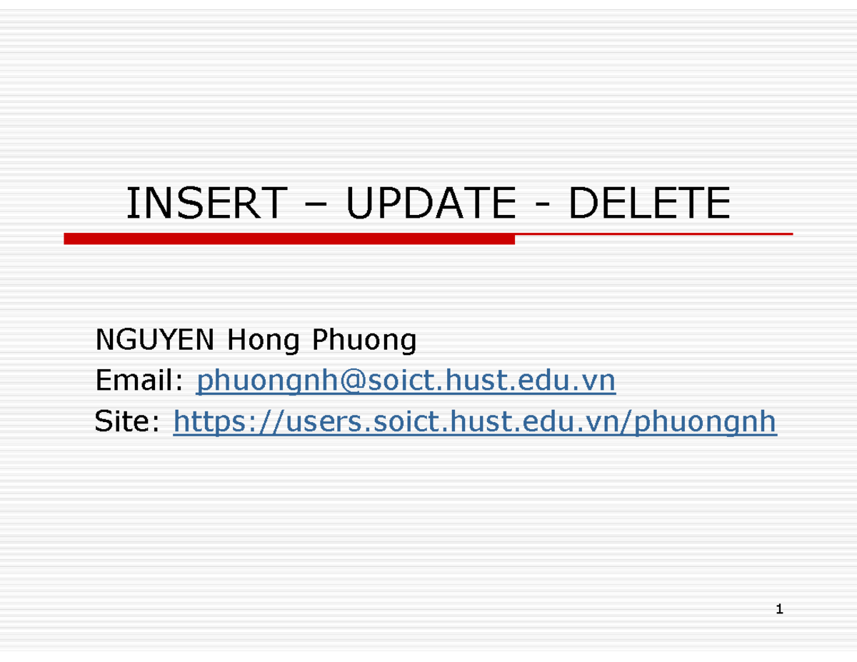 SQL 101: INSERT, UPDATE, DELETE Operations Explained - Studocu
