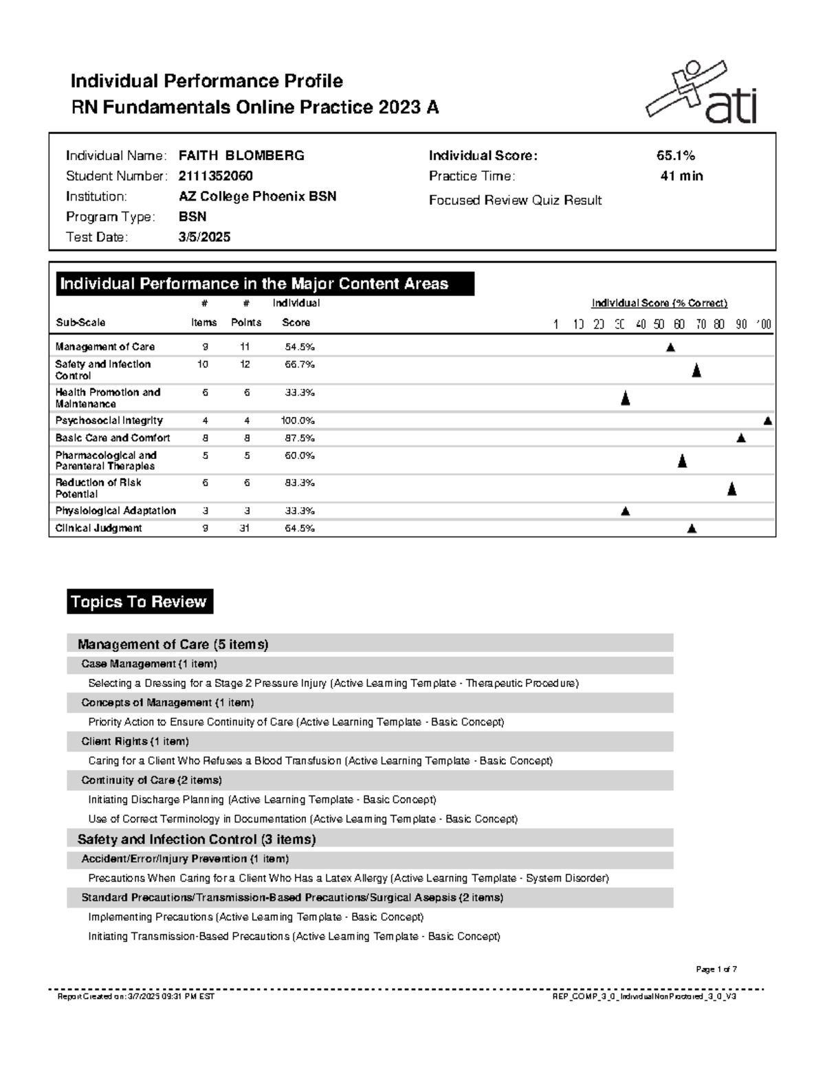 Individual Performance Profile: RN Fundamentals Online Practice 2023 ...