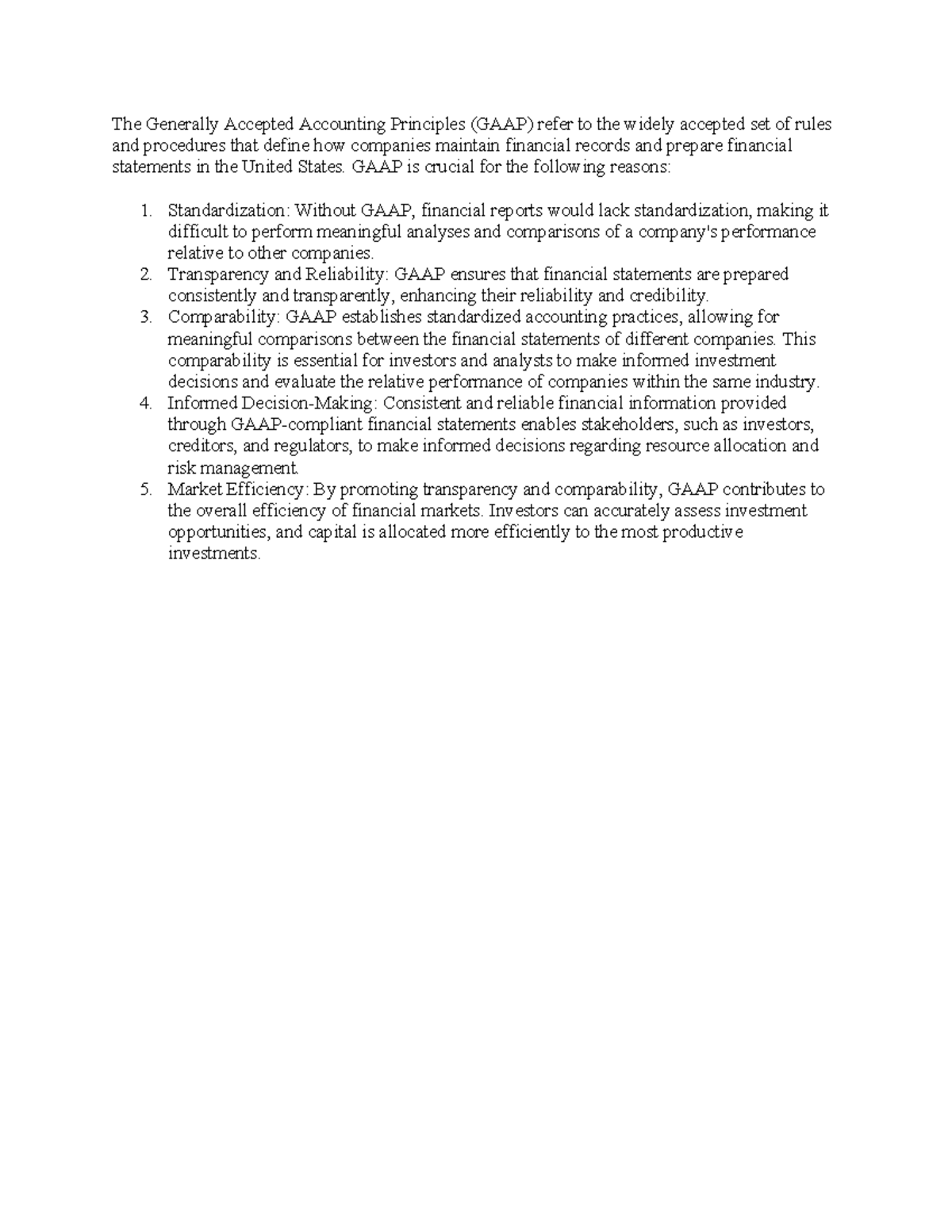 GAAP Overview: Principles for Financial Reporting and Analysis - Studocu