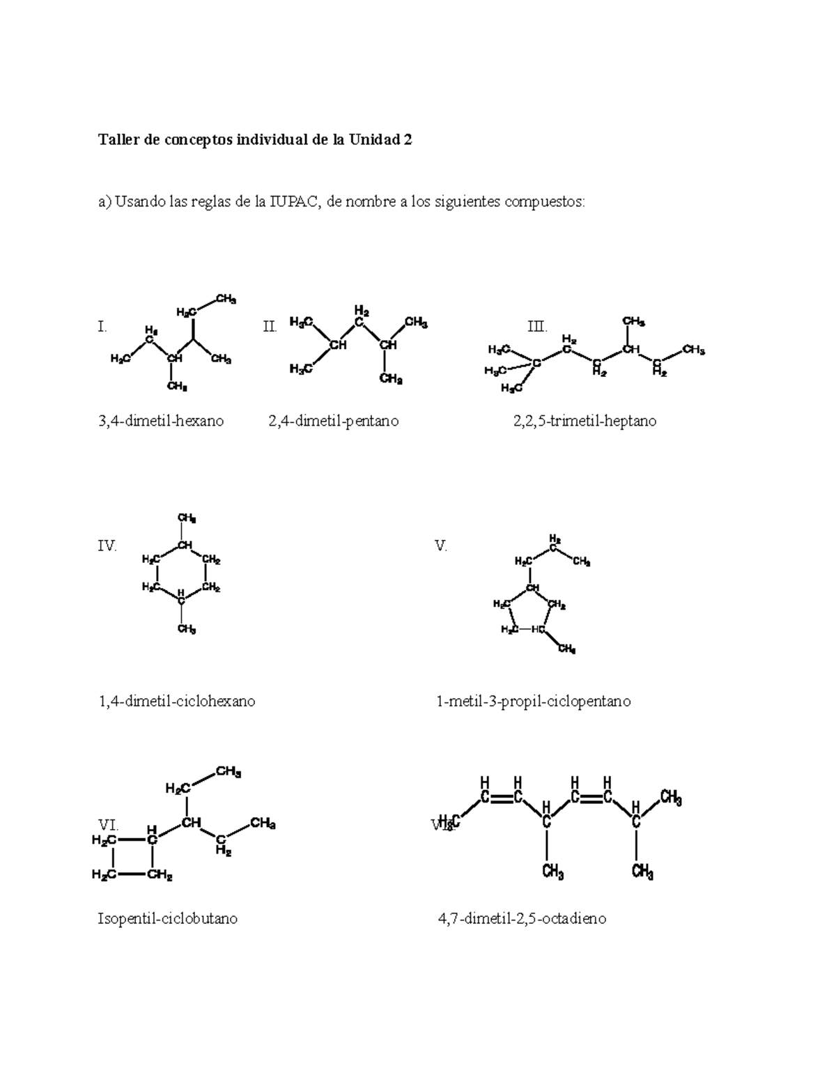 Conceptos de Química Orgánica: Taller 2 y Reacciones en Alcanos - Studocu