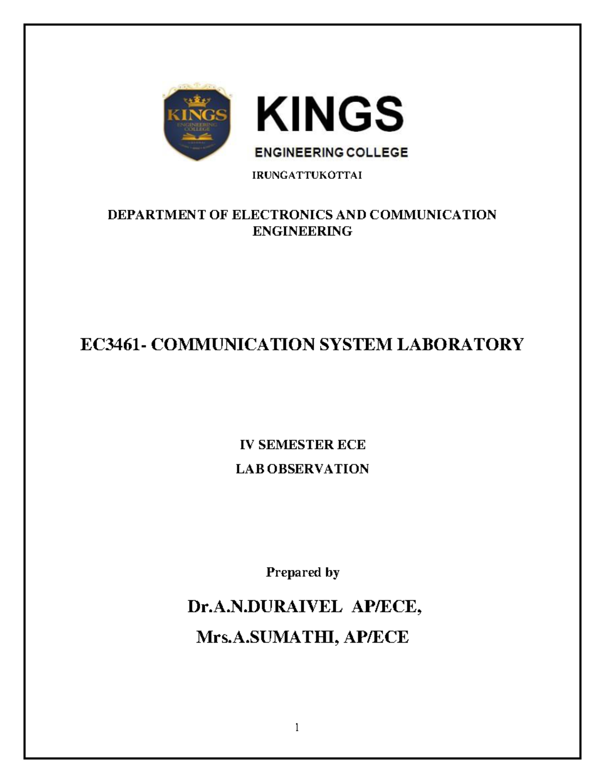 EC 3461 Communication System Lab Final Report - R-2021 - Studocu