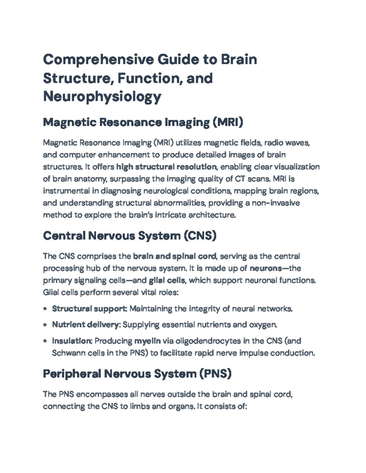 Comprehensive Guide to Brain Structure and Function (Psych 101 ...
