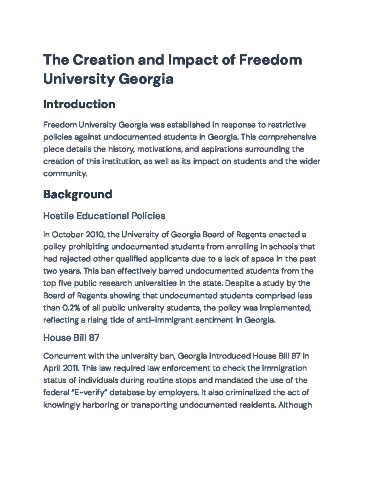 Freedom University Georgia: Impact and Origins of Educational Activism ...