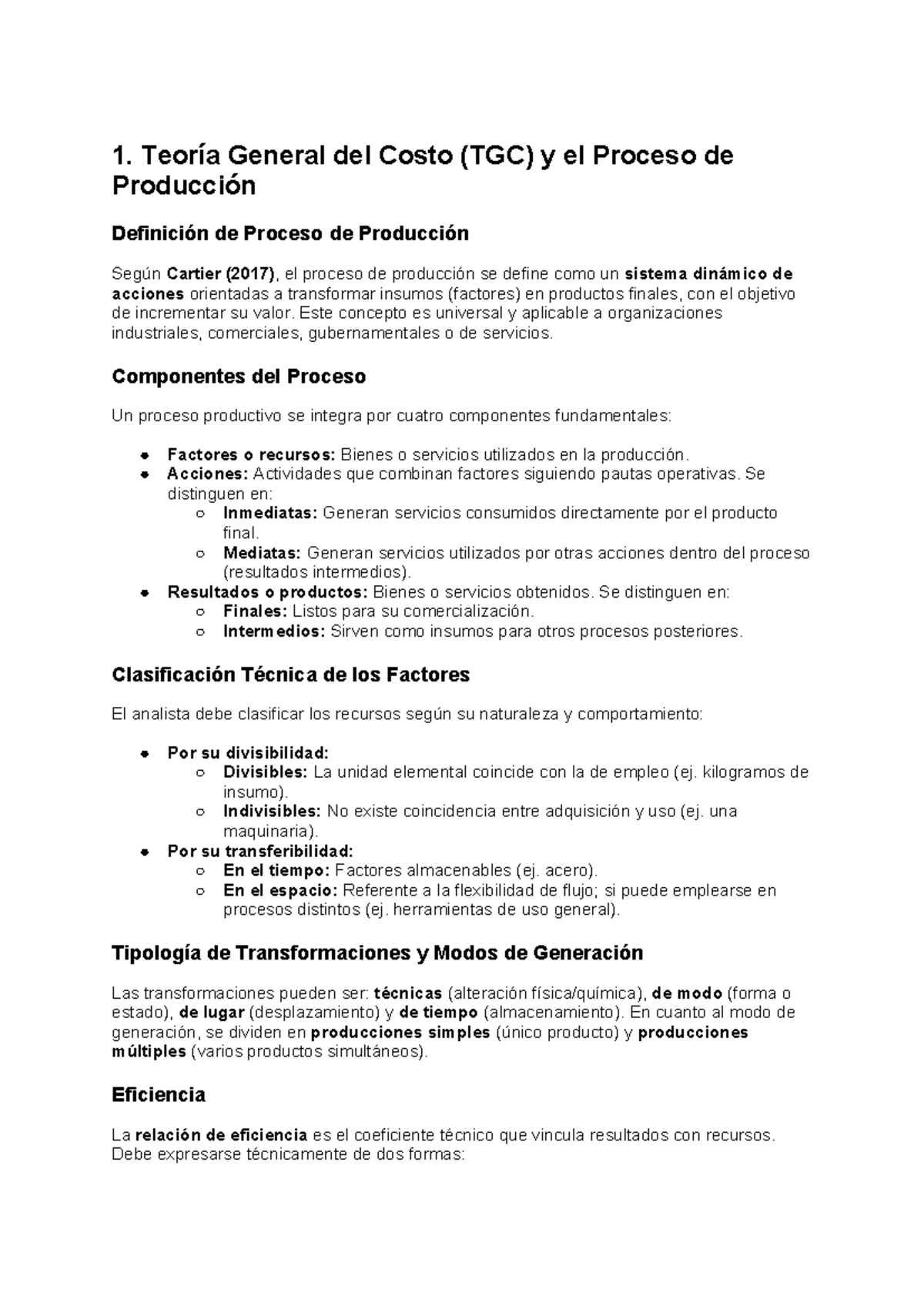 Contabilidad de Costos: Teoría General del Costo (TGC) M1 y M2 - Studocu