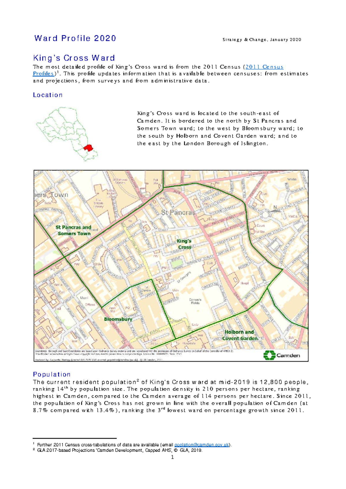 King's Cross Ward Profile Update - January 2020 Analysis - Studocu