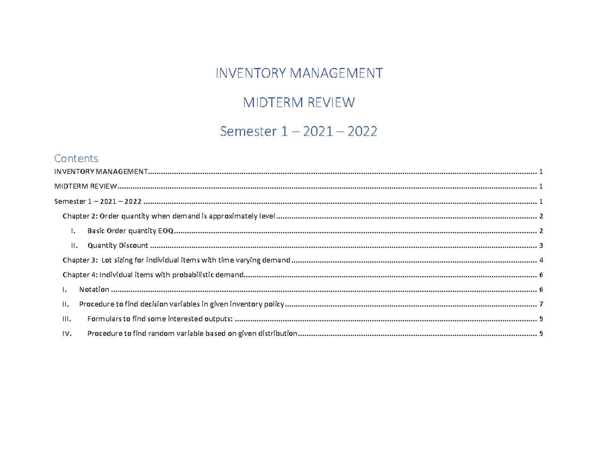 HW 6 Solutions: Optimization in Inventory Management - Studocu