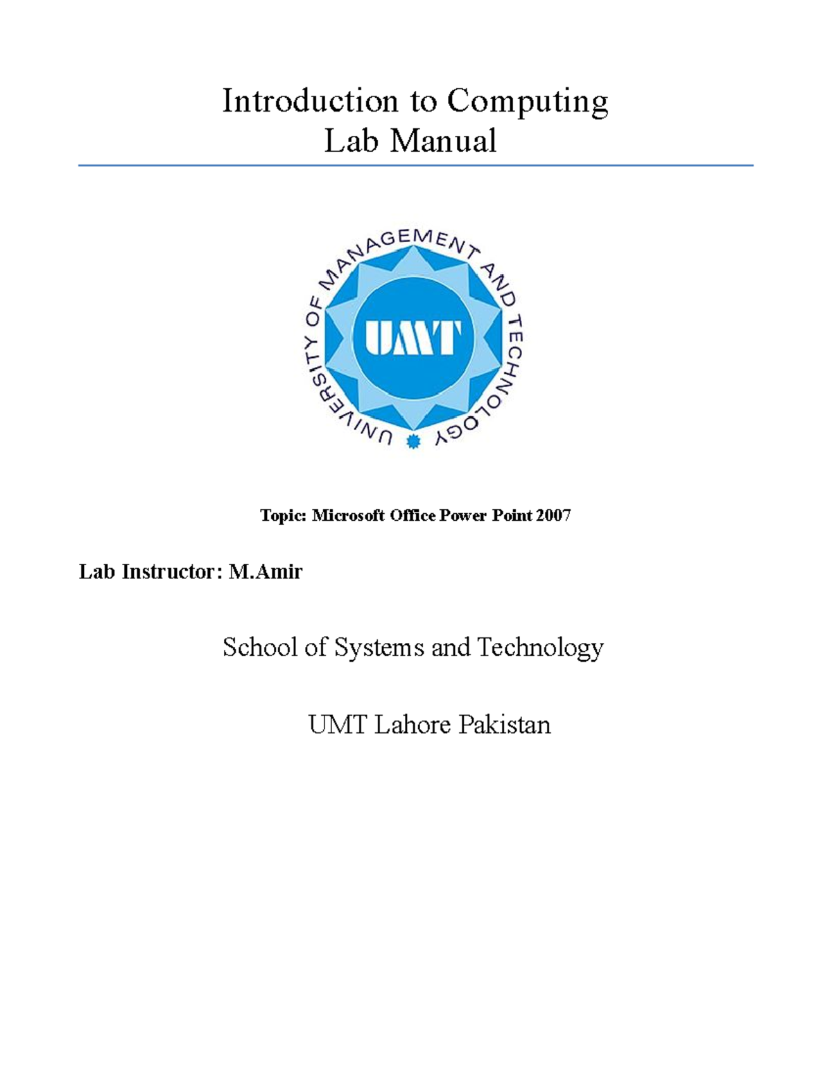 Lab MS PowerPoint - Lecture Notes on Creating Effective Presentations ...