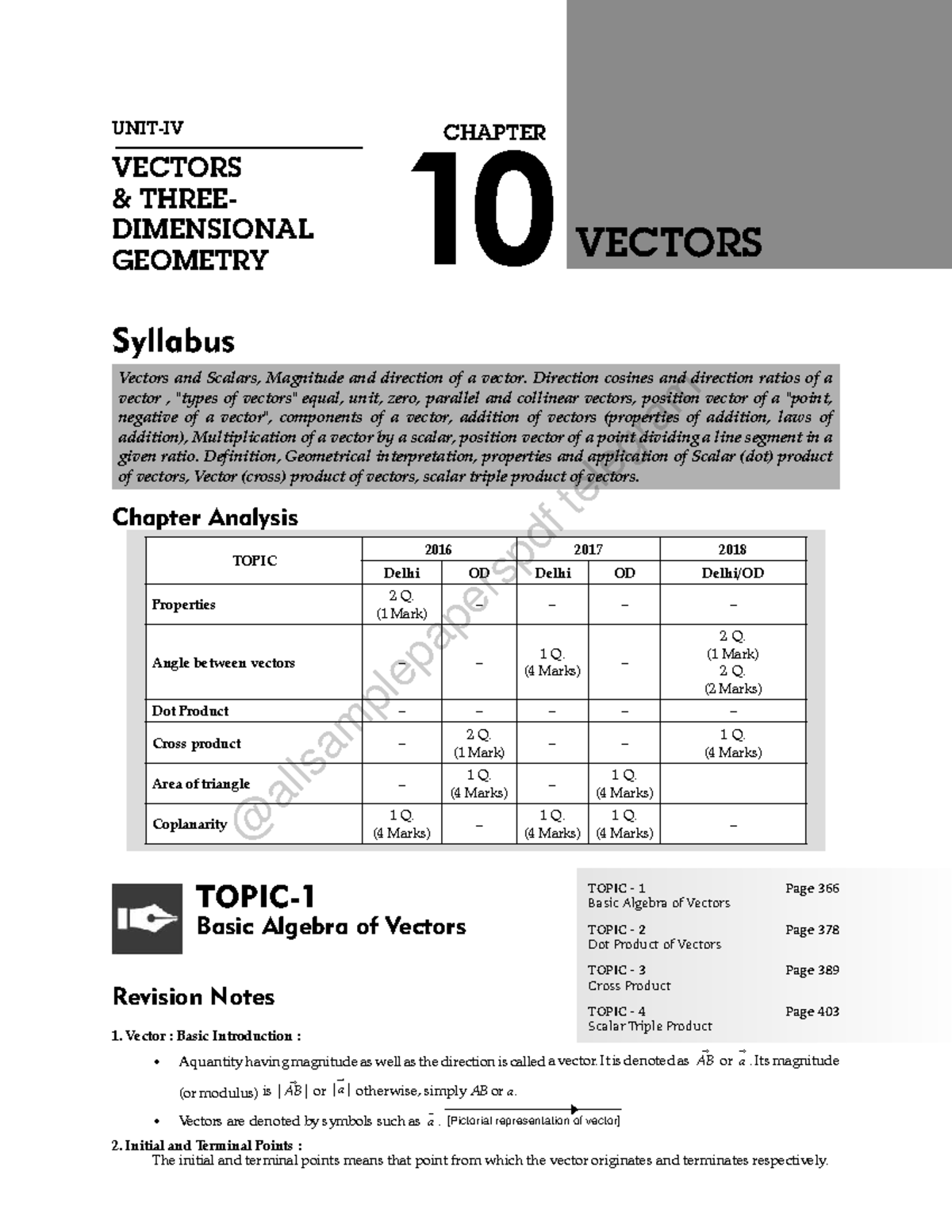 Vector 3 - Frtgr - CHAPTER 10 VECToRS Syllabus Vectors and Scalars ...