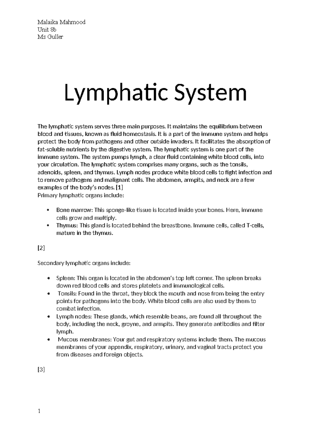 Unit 8b: Detailed Overview of the Lymphatic System and Its Functions ...
