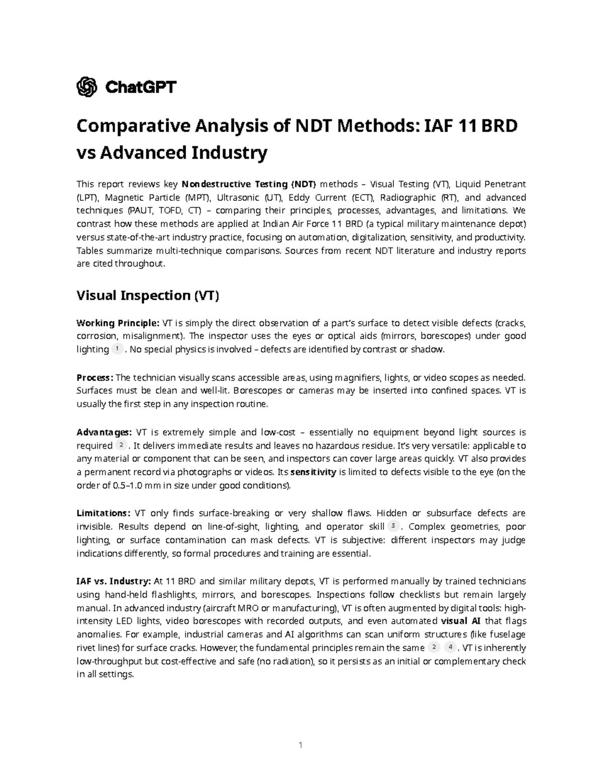 Comparative Analysis of NDT Methods: IAF 11 BRD vs Industry Practices ...