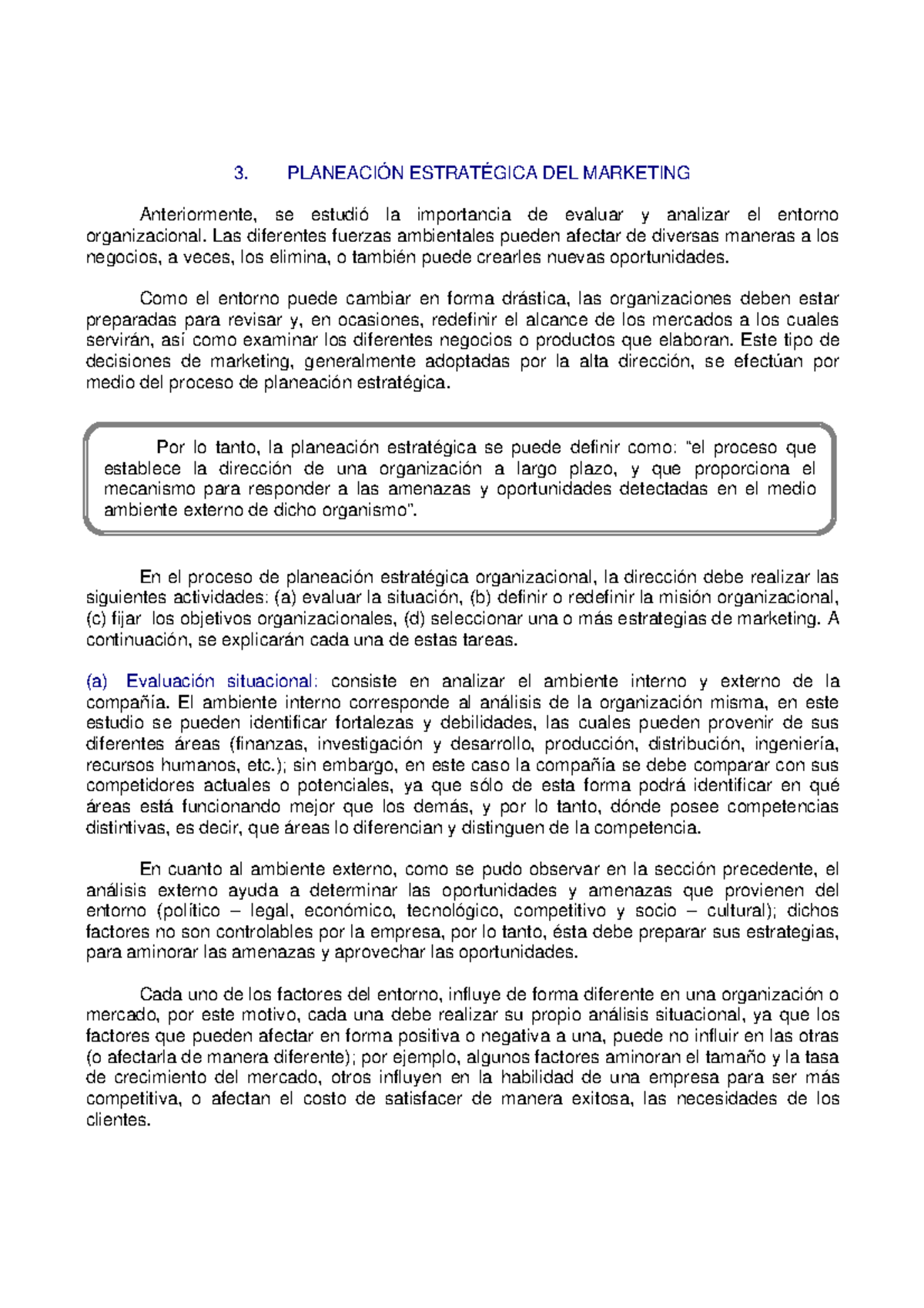 Marketing Operativo - 3. PLANEACIÓN ESTRATÉGICA DEL MARKETING ...