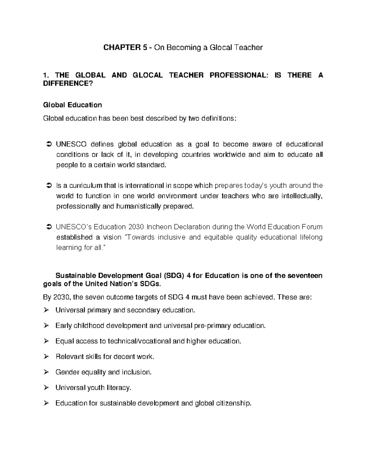 CH5 - On Becoming a Glocal Teacher: Understanding Global Education ...