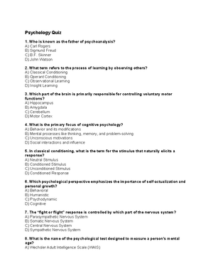Module 11 assignment 1 - PSW Course - Module 11. Cognitive and Mental ...